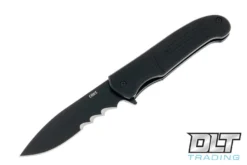 CRKT Ignitor T - Black Handle - Black Partially Serrated Blade